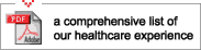 A Comprehensive list of our healthcare experience 